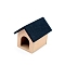 Wood Dog House, Micro Landscape Home Dollhouse Accessories, Pretending Prop Decorations, Prussian Blue, 45x35x45mm