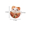 Handmade Porcelain Beads, Maneki Neko, Dark Orange, 15x13mm, Hole: 2.7mm