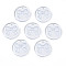 Transparent Resin Pendants, with Glitter Powder, Flat Round with Bowknot, Lavender, 24.5x2.5~3mm, Hole: 1.4mm