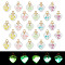 HOBBIESAY 60Pcs 5 Colors Luminous Glow in the Dark Glass Wish Bottle Pendants, Heart Charms, Mixed Color, 20x15x9mm, 12Pcs/color