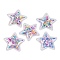 Quicksand Sequin PVC Plastic Cabochons, for Hair Ornament & Costume Accessory, Star, Colorful, 35x37x3mm