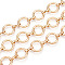 Iron Round Ring Link Chains, Unwelded, with Spool, Light Gold, 12.5x2mm, about 32.81 Feet(10m)/Roll