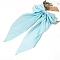 Solid Color Long Bowknot Satin Hair Barrettes, Hair Accessories for Women & Girls, Cyan, 360x70mm