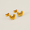 Chunk Letter 304 Stainless Steel Stud Earrings for Women, Real 18K Gold Plated, Letter W, 7.5~8.5x5~10.5mm