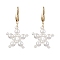 Star Shell Pearl Dangle Earrings, 316 Surgical Stainless Steel Jewely for Women, Golden, 49x27mm