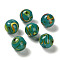 Handmade Opaque Lampwork Beads, Round, Teal, 11.5~12.5mm, Hole: 2~2.5mm