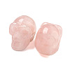 Halloween Natural Rose Quartz Skull Figurines DJEW-L021-01E-2