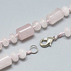 Natural Rose Quartz Beaded Necklaces NJEW-S392-16-2