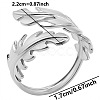 Non-Tarnish Stainless Steel Leaf Open Cuff Ring for Unisex AQ9593-1-1