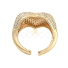 Clear Cubic Zirconia Open Cuff Rings RJEW-U002-04G-3