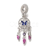 Rack Plating Alloy Rhinestone European Dangle Charms PALLOY-P307-08P-1