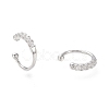 Brass Micro Pave Clear Cubic Zirconia Cuff Earrings Sets EJEW-I249-19P-3