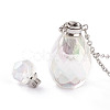 Electroplated Natural Quartz Crystal Openable Perfume Bottle Pendant Necklaces NJEW-H216-02B-P-4