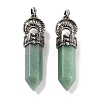 Natural Green Aventurine Pointed Big Pendants G-Q163-02AS-02-1