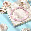 Natural Plum Blossom Jade Round Beaded Stretch Bracelets BJEW-TA00279-2