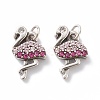 Brass Micro Pave Cerise & Pink Cubic Zirconia Charms ZIRC-A016-04AS-2