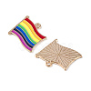 Rainbow Color Pride Flag Alloy Enamel Pendants ENAM-K067-10-5