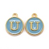 Golden Plated Alloy Enamel Charms X-ENAM-S118-04U-1