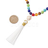 Chakra Gemstone Round Beaded Turtle Pendant Necklaces NJEW-JN05076-3