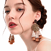 Coconut Brown Wood Stud Earring Findings EJEW-CJC0001-10-4