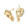 Brass Stud Earring Findings KK-B063-04G-2