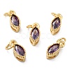 Real 18K Gold Plated Brass Micro Pave Cubic Zirconia Charms ZIRC-L100-078G-2