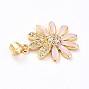 Real 18K Gold Plated Brass Micro Pave Cubic Zirconia Pendants ZIRC-L100-087G-07-3