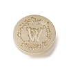 Golden Tone Wax Seal Brass Stamp Head DIY-B079-01G-W-2