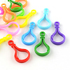 Opaque Solid Color Bulb Shaped Plastic Push Gate Snap Keychain Clasp Findings X-KY-R006-M-1