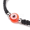 Resin Evil Eye Braided Bead Bracelet BJEW-JB08426-01-5