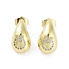 Teardrop Rack Plating Brass Cubic Zirconia Stud Earrings for Women EJEW-B047-02G-07-1