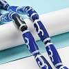 Blue Tibetan Style dZi Beads Strands TDZI-NH0001-B03-01-2