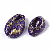 Spray Painted Natural Cowrie Shell Beads X-SSHEL-R047-03-A05-3