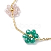 Electroplated Glass Flower Links Bracelets BJEW-JB10265-3