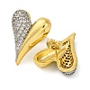 Rack Plating Heart Brass Micro Pave Clear Cubic Zirconia Stud Earrings KK-M021-03G-2