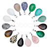 SUNNYCLUE 30Pcs 15 Colors Gemstone Pendants G-SC0001-41-1