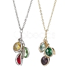 Stainless Steel and Glass Pendants Necklaces NJEW-JN04701-1