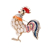 Rooster with Cat Eye Pins PW-WG79535-01-3