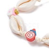 Natural Cowrie Shell Braided Bead Bracelet BJEW-JB07400-03-4