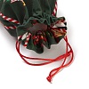 Christmas Theme Rectangle Cloth Bags with Jute Cord ABAG-P008-01C-4