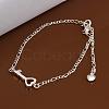 Delicate Silver Plated Brass Cubic Zirconia Anklets AJEW-BB12212-1