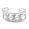 Non-Tarnish 304 Stainless Steel Wide Hollow Bowknot Open Cuff Bangles BJEW-Q348-04P-02-2