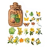 60Pcs 20 Styles PET Flower & Butterfly Decorative Stickers PW-WG85469-06-1