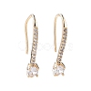 Brass Micro Pave Clear Cubic Zirconia Earring Hooks KK-G418-31G-1