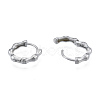 316 Surgical Stainless Steel Bamboo Stick Hoop Earrings for Men Women EJEW-N052-12-3
