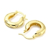 Flower Pattern Rack Plating Brass Micro Pave Cubic Zirconia Thick Hoop Earrings for Women EJEW-P239-02G-2