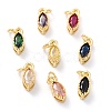 Real 18K Gold Plated Brass Micro Pave Cubic Zirconia Charms ZIRC-L100-078G-1