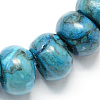 Dyed Synthetic Blue Wave Jasper Stone Rondelle Beads Strands X-G-S105-8mm-23-1