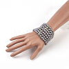 Electroplate Non-magnetic Synthetic Hematite Beads Stretch Bracelets BJEW-JB04002-5