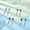 4 Pairs 4 Styles Natural & Synthetic Mixed Gemstone Dangle Earrings Set EJEW-TA00346-2